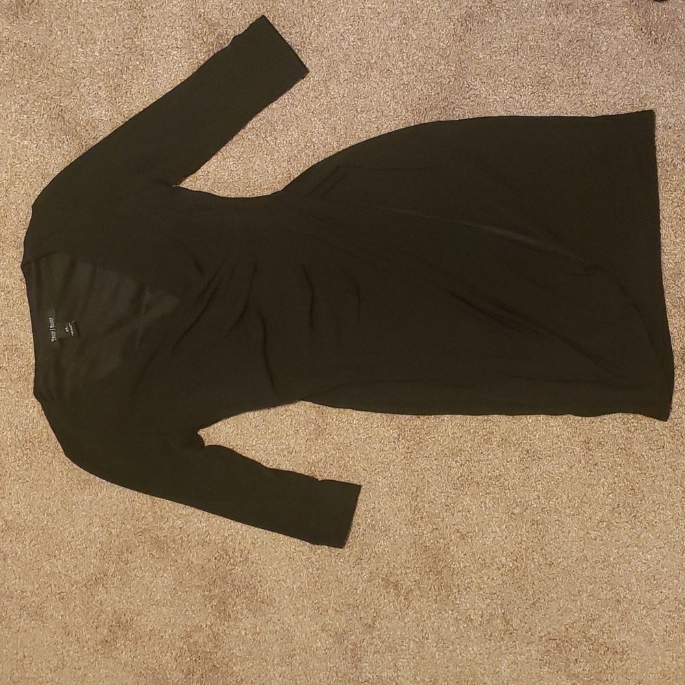 White House Black Market Long Sleev Black Dress Size 00